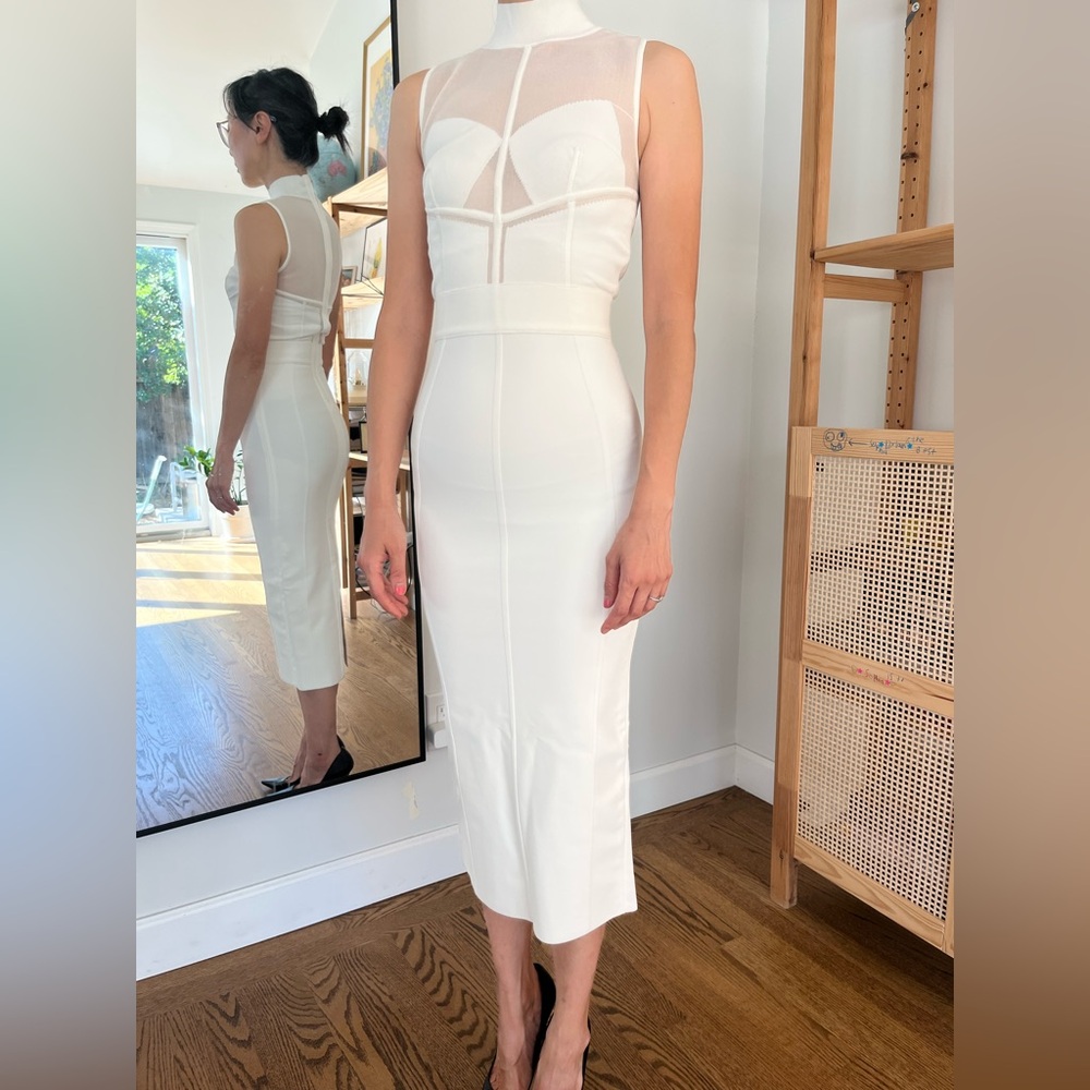 Herve Leger Ivory Knit Dress